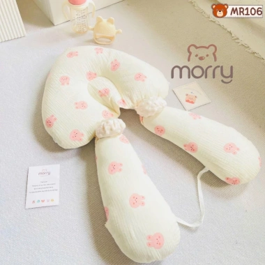 Gối đa năng chữ U NẤM - Gối chặn & ôm muslin trần bông, mềm êm, thoáng mát cho bé - Giá 154.000₫ 10