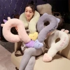 Gối dấu chấm hỏi hình chữ U bảo vệ cổ, thiết kế hình học, phù hợp văn phòng - giảm giá 269k