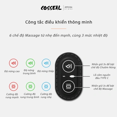 Gối Đầu Cosseal Cao Su Non Massage & Chườm Nóng - Giảm Đau Cổ Vai Gáy Giá 559.000₫