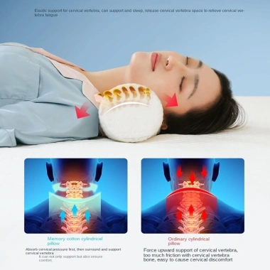 Gối Đầu Tròn URKIBESOTA - Xốp Nhớ Chậm Phục Hồi, Hỗ Trợ Cột Sống và Cổ Tử Cung, Giá Ưu Đãi 192.996 VND 8