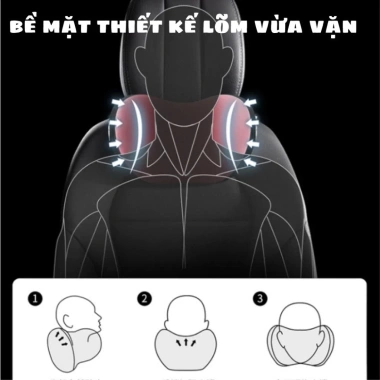 Gối Đầu Tựa Lưng Ô Tô Cao Su Non - Hỗ trợ Cổ và Lưng, Ngăn mỏi khi ngồi dài