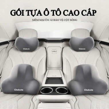 Gối Đầu Tựa Lưng Ô Tô Cao Su Non - Hỗ trợ Cổ và Lưng, Ngăn mỏi khi ngồi dài