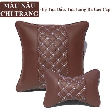 Gối Đầu & Tựa Lưng Ô tô Da Cao Cấp - Giảm Đau Vai Gáy, Bảo Vệ An Toàn, Giá 60.000₫ (Giảm 12.000₫)