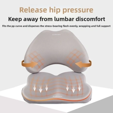 Gối đệm Memory Foam hỗ trợ Lumbar ô tô - Thoáng khí, đa năng 4 mùa, giảm đau lưng 6