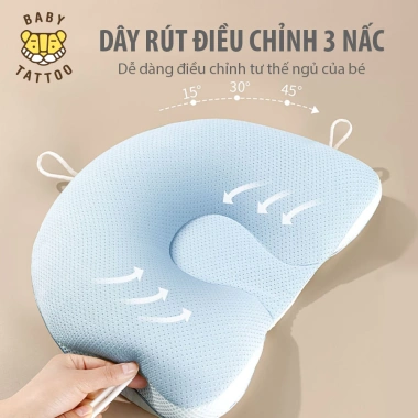 Gối Định Hình Đầu Baby Tattoo Chống Bết Đầu, Méo Đầu 0-12 Tháng - Giá 700.000₫