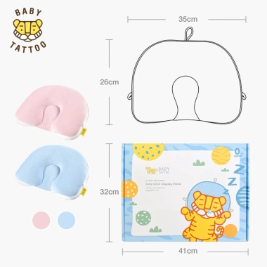 Gối Định Hình Đầu Baby Tattoo Chống Bết Đầu, Méo Đầu 0-12 Tháng - Giá 700.000₫