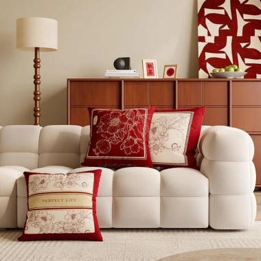 Gối Đỏ Lễ Hội Trung Hoa - Trang Trí Cưới, Khách, Sofa, Đệm Lưng, Tháo Rời & Giặt Được 3
