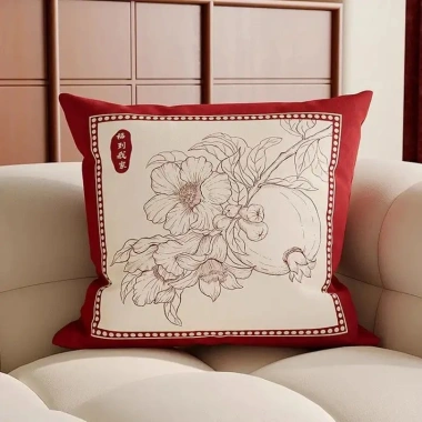 Gối Đỏ Lễ Hội Trung Hoa - Trang Trí Cưới, Khách, Sofa, Đệm Lưng, Tháo Rời & Giặt Được 10