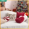 Gối Đồ Trang Trí Giáng Sinh Kẹo Đỏ Búp Bê 45x45 Phong Cách Năm Mới Lễ Hội Sofa