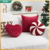 Gối Đồ Trang Trí Giáng Sinh Kẹo Đỏ Búp Bê 45x45 Phong Cách Năm Mới Lễ Hội Sofa 3