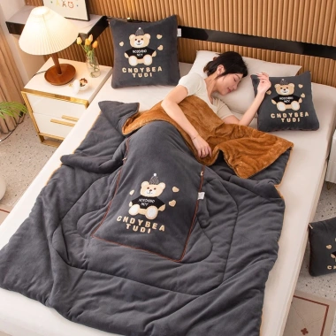 Gối gấp nhung san hô 2 trong 1 – Gối ngủ, chăn xe hơi, hỗ trợ lưng văn phòng, giảm đau, giá ưu đãi 418.527đ