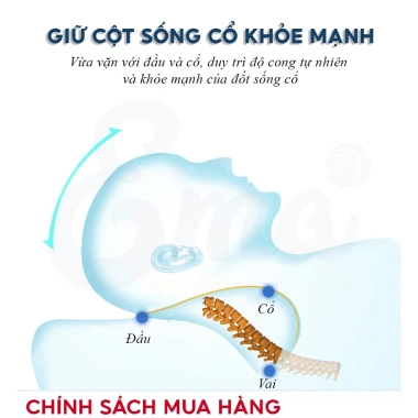 Gối gel lạnh EMA chống đau mỏi cổ vai gáy - Thiết kế ngủ nhanh, ngăn ngáy, giảm căng thẳng