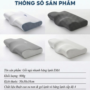Gối gel lạnh EMA chống đau mỏi cổ vai gáy - Thiết kế ngủ nhanh, ngăn ngáy, giảm căng thẳng 9 Gối gel lạnh EMA chống đau mỏi cổ vai gáy - Thiết kế ngủ nhanh, ngăn ngáy, giảm căng thẳng 9