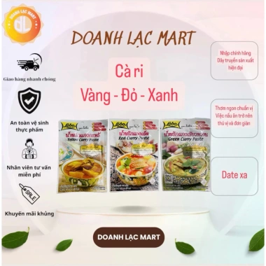 Gói Gia vị cà ri Thái Lobo 50gr - 3 vị Đỏ Xanh Vàng, hương thơm đậm đà, giảm giá 23.000₫ (giá gốc 29.900₫)
