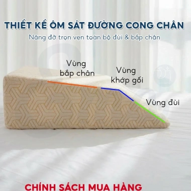 Gối giãn tĩnh mạch HI‑Sleep giảm chuột rút, phù nề, tê bì chân - Bảo hành 12 tháng
