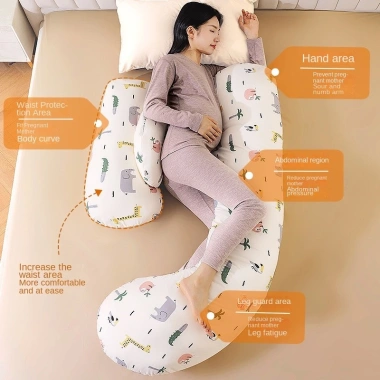 Gối hỗ trợ eo đa chức năng cho phụ nữ mang thai – gối ngủ bên hình chữ U, giảm đau lưng, thoải mái, giá 324.450đ