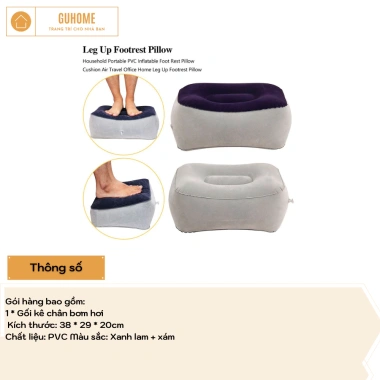 Gối kê chân bơm hơi PVC mềm mại đa màu – Đệm du lịch, văn phòng, chỉ 15.000₫ 3