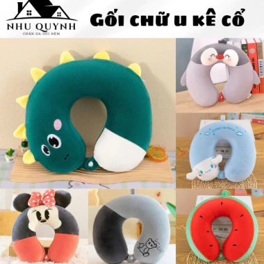 Gối kê cổ chữ U cao su non 1 màu cúc cài – giảm mỏi cổ, thoải mái văn phòng & du lịch 45k