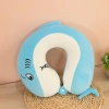 Gối kê cổ chữ U cao su non 1 màu cúc cài – giảm mỏi cổ, thoải mái văn phòng & du lịch 45k 5