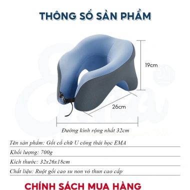 Gối kê cổ chữ U Hi-Sleep công thái - Đỡ cổ ngồi làm việc ngủ tàu xe 278.000₫ 5
