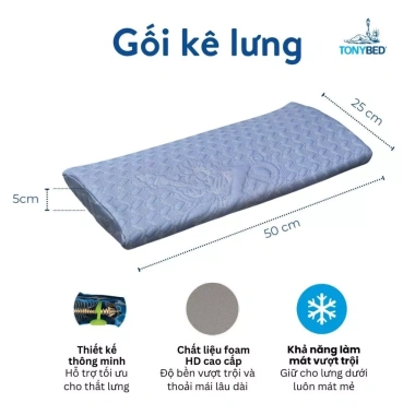 Gối Kê Lưng Dầu Cọ Êm Ái Đàn Hồi Tốt - Hỗ Trợ Thoát Vị Đĩa Đệm, Giá 115k - TonyBed