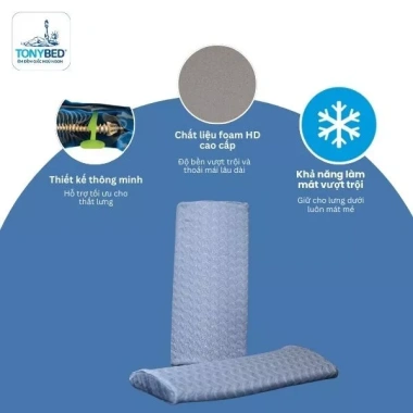 Gối Kê Lưng Dầu Cọ Êm Ái Đàn Hồi Tốt - Hỗ Trợ Thoát Vị Đĩa Đệm, Giá 115k - TonyBed 4 Gối Kê Lưng Dầu Cọ Êm Ái Đàn Hồi Tốt - Hỗ Trợ Thoát Vị Đĩa Đệm, Giá 115k - TonyBed 4