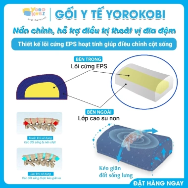 Gối kê lưng EPS Yorokobi nắn chỉnh thoát vị đĩa đệm L4-L5, hỗ trợ thoái hoá đốt sống - giảm giá 250.000₫