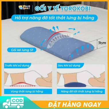 Gối kê lưng EPS Yorokobi nắn chỉnh thoát vị đĩa đệm L4-L5, hỗ trợ thoái hoá đốt sống - giảm giá 250.000₫