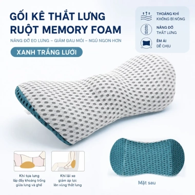 Gối kê thắt lưng lượn sóng Ema - Hỗ trợ bà bầu, giảm đau lưng, thoát vị đĩa đệm, 272k 10