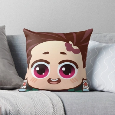 Gối Kimetsu no Yaiba Thanh Gươm Diệt Quỷ Mắt Long Lanh Chibi Dễ Thương, Vỏ, Ruột, 100.000₫
