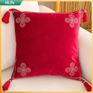 Gối Lễ Hội Màu Đỏ 45x45 và 30x50 - Phong Cách Trung Quốc, Sofa Cưới, Giá 272.052