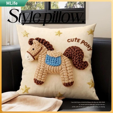 Gối Len Pony Hàn Quốc 45x45 Sofa Đệm Ins Trang Trí Nhà Cửa Giá 189.000₫