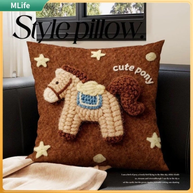Gối Len Pony Hàn Quốc 45x45 Sofa Đệm Ins Trang Trí Nhà Cửa Giá 189.000₫