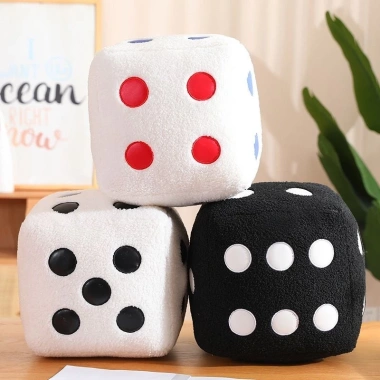 Gối lớn hình xúc xắc – Gối vuông vải nhung, mặt dây chuyền nhỏ, quà tặng sinh, 167.000₫