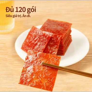 Gói lớn Thịt heo xấy khô nội địa Trung - Thịt miếng ăn vặt vị nguyên bản, cay, mặn ngọt, giảm giá 22% chỉ 73.000₫ 2