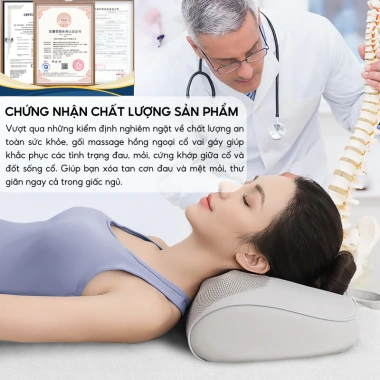 Gối Massage 3D Đảo Chiều DELAX GMC01 – Thư Giãn Cổ Vai Gáy, Hồng Ngoại Giảm Nhức Mỏi, 599k
