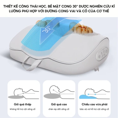 Gối Massage 3D Đảo Chiều DELAX GMC01 – Thư Giãn Cổ Vai Gáy, Hồng Ngoại Giảm Nhức Mỏi, 599k