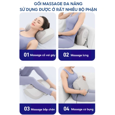 Gối Massage 3D Đảo Chiều DELAX GMC01 – Thư Giãn Cổ Vai Gáy, Hồng Ngoại Giảm Nhức Mỏi, 599k