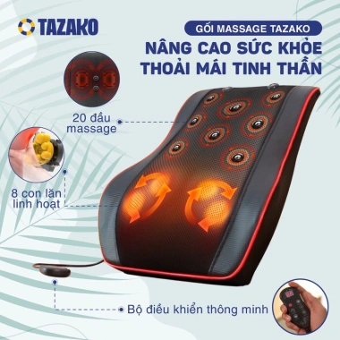 Gối Massage Cao Cấp Remote Cầm Tay 20 Bi Xoay Hồng Ngoại Kết Hợp 8 Nam Châm Từ Tính - Giá giảm còn 330.000 2