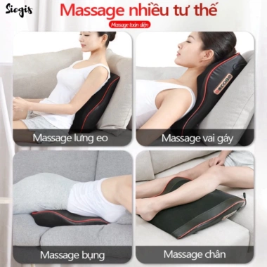 Gối Massage Cổ Vai Gáy 20 Bi Hồng Ngoại 24W Thư Giãn Cao Cấp SEKA Giá 385.000 VND