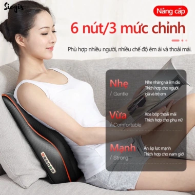 Gối Massage Cổ Vai Gáy 20 Bi Hồng Ngoại 24W Thư Giãn Cao Cấp SEKA Giá 385.000 VND