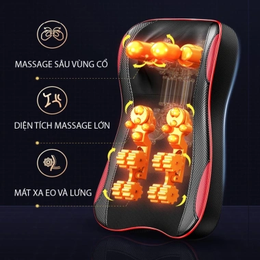 Gối Massage Cổ Vai Gáy Genji 8D - Máy Mát Xa Toàn Thân, Giá Ưu Đãi 890.000₫