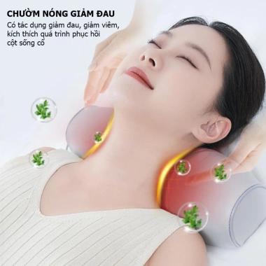 Gối massage cổ vai gáy hồng ngoại 20 bi – Giảm đau nhào xung điện chườm nóng – 386k 3