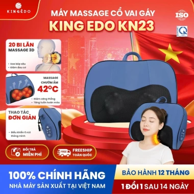 Gối Massage Cổ Vai Gáy KingEdo KN23 3D Nhiệt Hồng Ngoại - Giảm Đau Mỏi, 495k