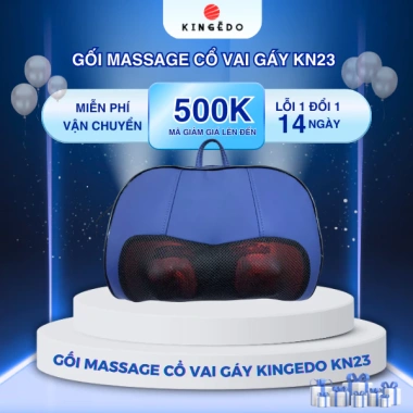 Gối Massage Cổ Vai Gáy KingEdo KN23 3D Nhiệt Hồng Ngoại - Giảm Đau Mỏi, 495k