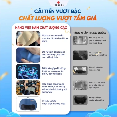 Gối Massage Cổ Vai Gáy KingEdo KN23 3D Nhiệt Hồng Ngoại - Giảm Đau Mỏi, 495k