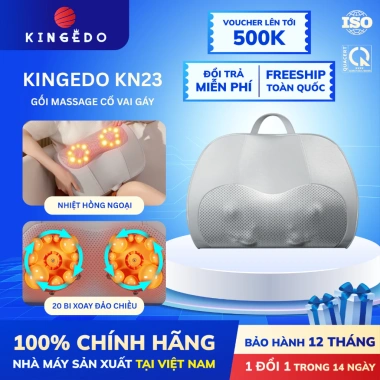 Gối Massage Cổ Vai Gáy KN23 Trắng - Giảm Đau, Thư Giãn, 3 Chế Độ, Giá 495k
