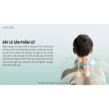 Gối Massage Cổ Vai Gáy miLife M7 - Giảm Đau Cơ, Công Nghệ Siêu Êm, Giá Ưu Đãi 1.249.000 VND