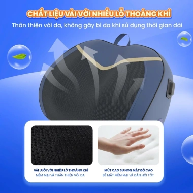 Gối massage công thái học KingEdo CTH01 chườm nóng hồng ngoại, sạc pin - 549.500 VND
