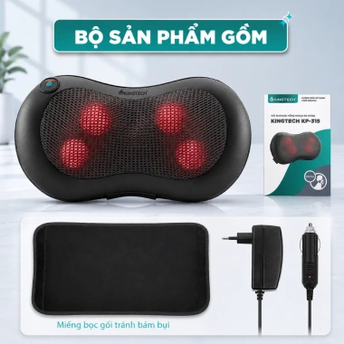 Gối Massage Nhiệt KINGTECH KP-315 4 Bóng Xoay - Cổ Vai Gáy, Thắt Lưng - Chính Hãng 8